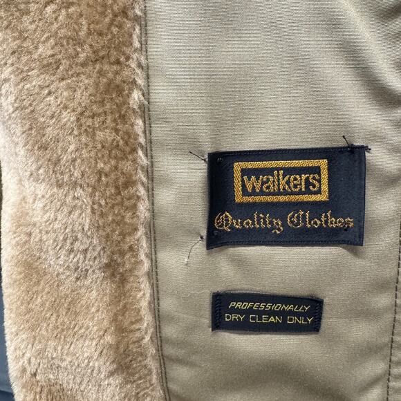 Vintage Zero King Coat Mens 42 L Faux Fur Lined Walkers Tan Brown Made in USA - Picture 4 of 6